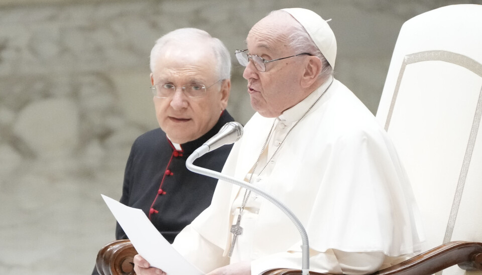 Påve Franciskus vid ett framträdande i Vatikanen den 6 april.