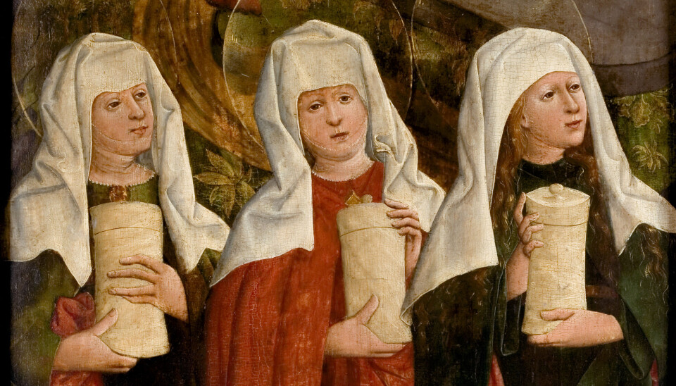 Mariorna blir de första som för vidare det nya glada budskapet om att Jesus uppstått. Så här skildras de tre kvinnorna vid Jesu grav av den polske konstnären Nicolaus Haberschrack.